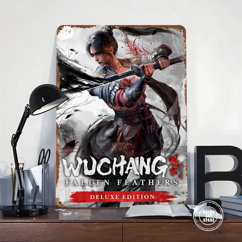 Wuchang: Fallen Feathers Deluxe Edition Metal Poster Customized Wall Art Retro Vintage Metal Signs for Man Cave Home Deco House