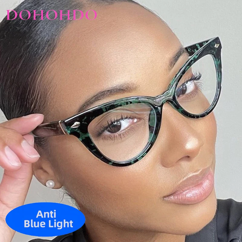

New Retro Designer Cat Eye Blue Light Blocking Glasses Men Women Computer Optical Protection Eyeglasses For Office Work Lentes
