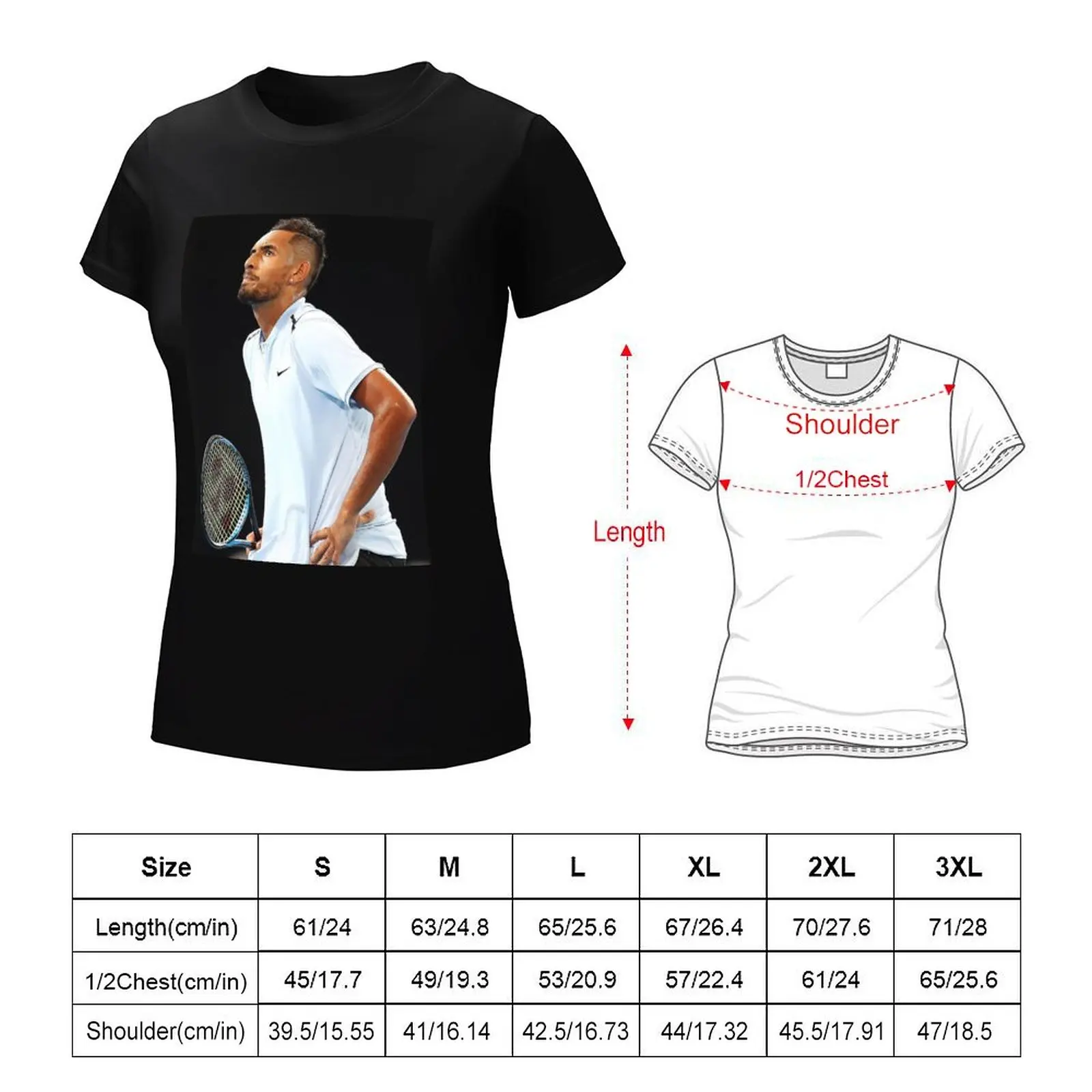 Nick Kyrgios #1 T-Shirt female graphics Womens clothing