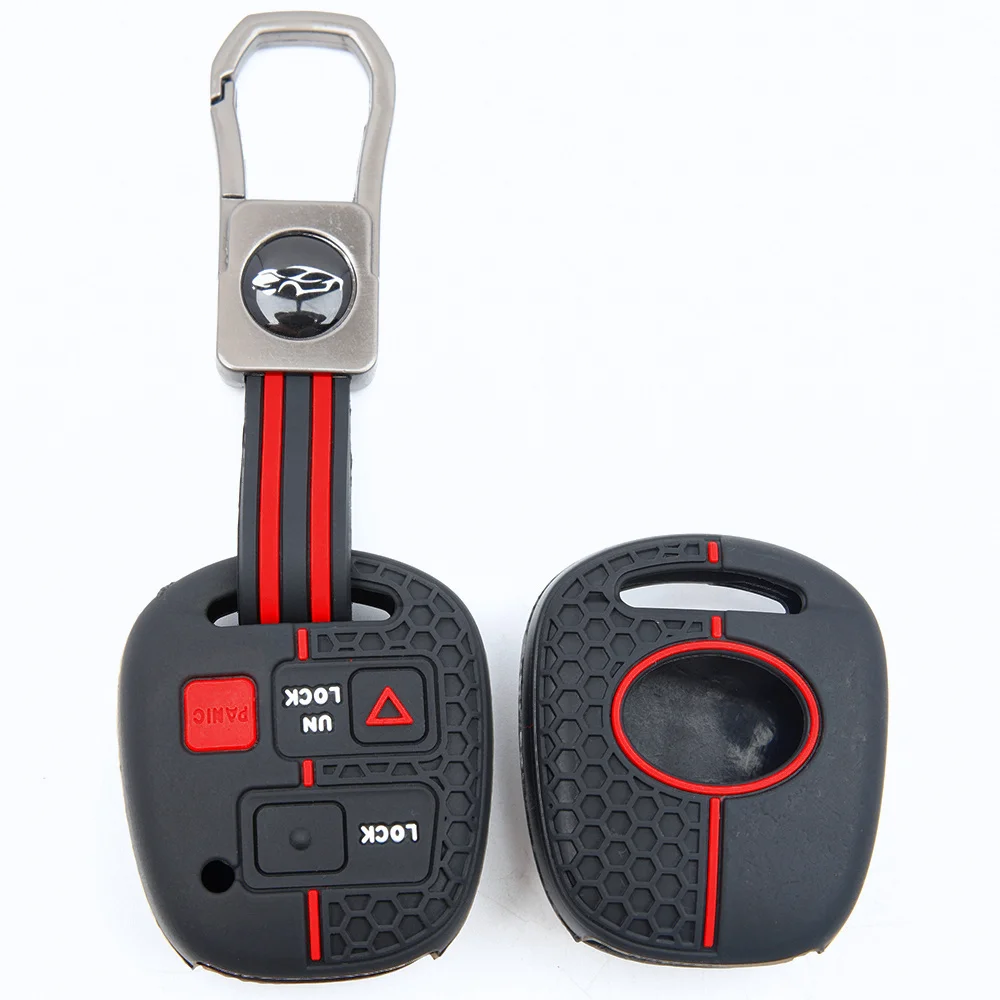 For Toyota FJ Cruiser Land Cruiser Prado 4Runner Silicone Remote Fob Holder Lanyard Key Ring Button Access Protection