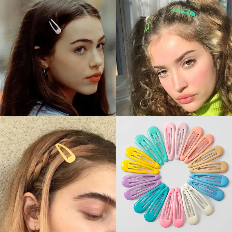 

10pcs Candy Color Girls Cute Waterdrop Shape Hairpins Sweet Hair Clips Kids Barrettes Slid Clip Fashion Hair Accessories