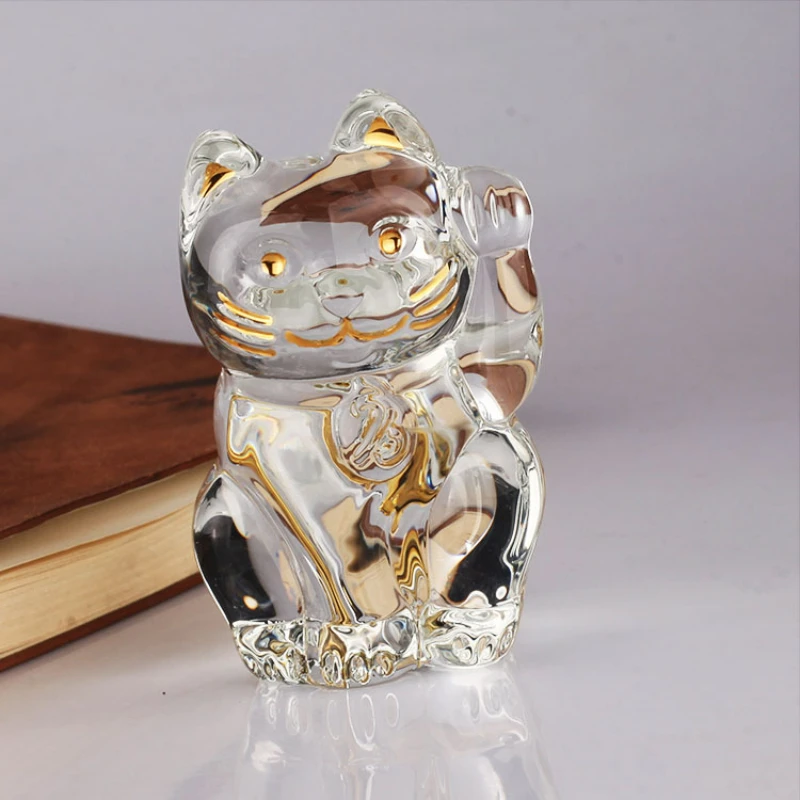 

Lucky Cat Decoration Living Room Bedroom Office Crystal Glass Cat Crafts Ornaments