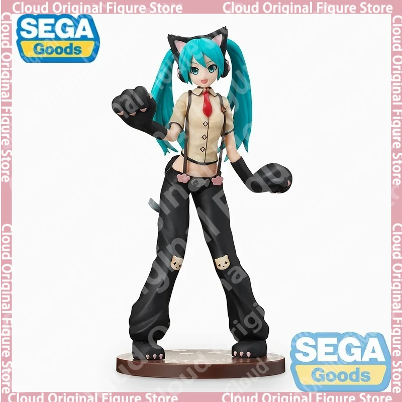 在庫ありセガ-spm-vocaloid-プロジェクト-diva-初音ミク猫デスクトップかわいい装飾品アニメアクションフィギュア玩具モデルコレクションギフト