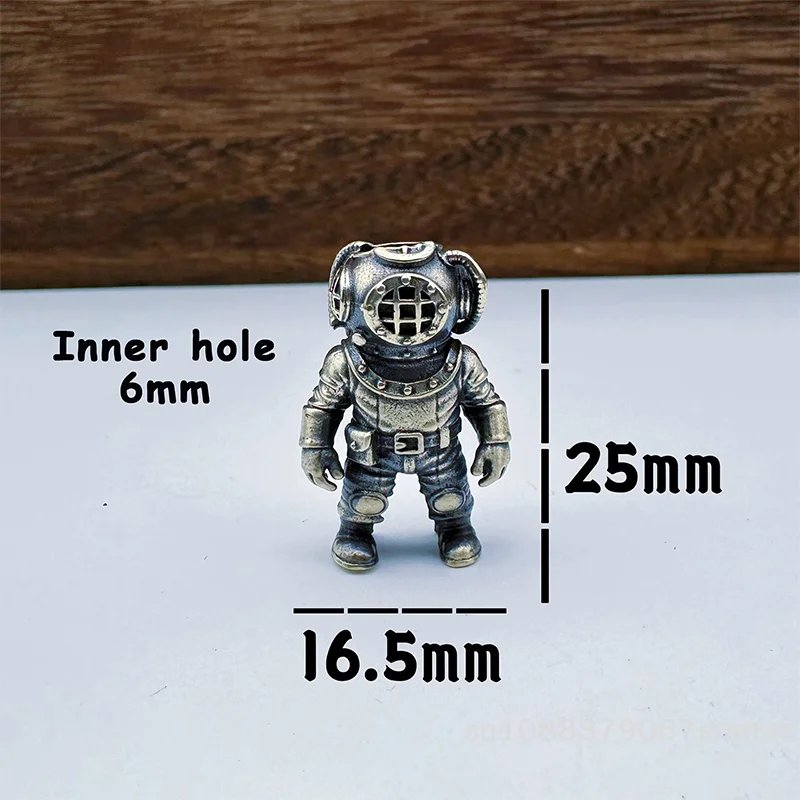 [ZYAS]Diver Figurine Brass Knife Beads EDC DIY  Woven Bracelets Lanyard Pendants Accessories Outdoor Tool Hangings Charms Gift view 6