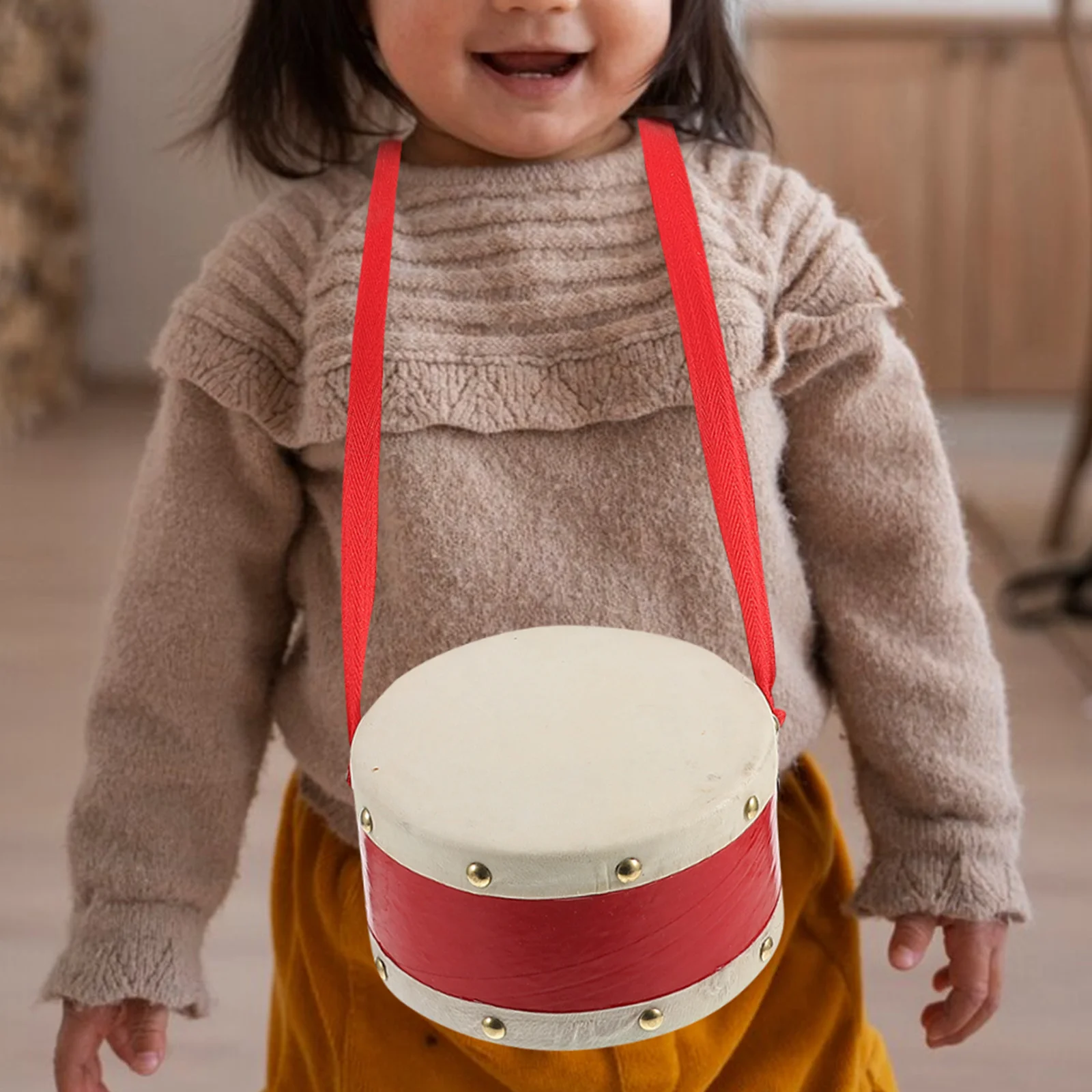 

Sheepskin Drum 55 Inch Double Sided Snare Rhythm Instrument Miniature Drumstick Mallet Beater Kids Beginner Percussion Toy