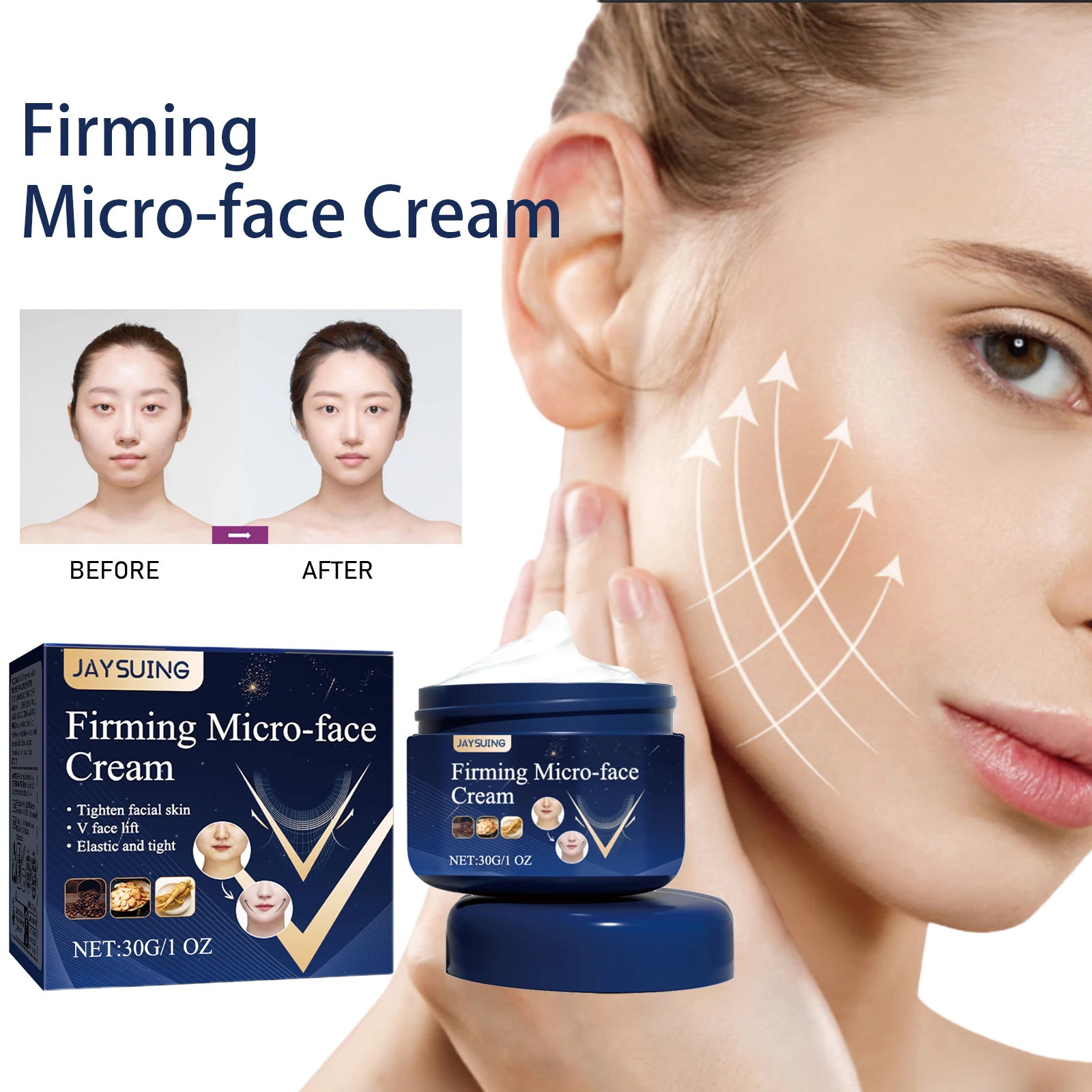 

Jaysuing V Face Firming Cream Firming Moisturizing Facial Contour Chin Face Skin Massage Care Cream