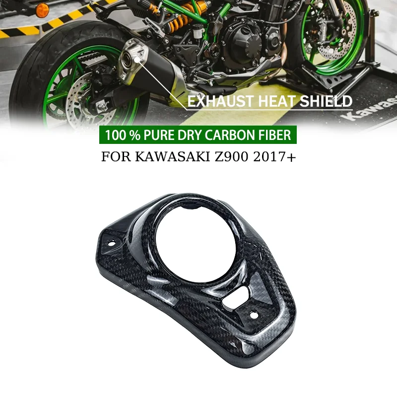 

Для Kawasaki Z900 2017-2025 Z 900 100% чистое углеродное волокно, аксессуар для мотоцикла, теплозащитный экран выхлопной системы, комплект обтекателя