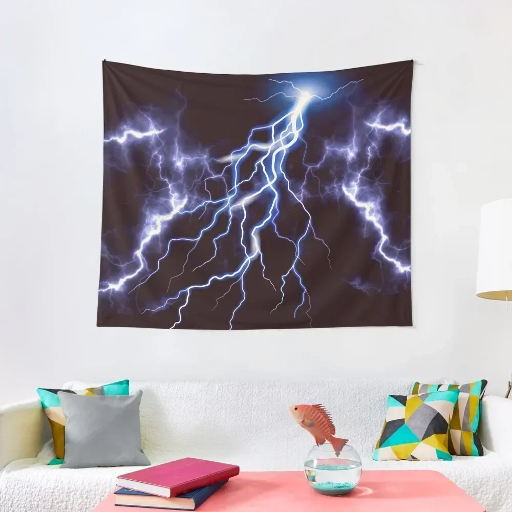 

Blue Thunder Colorful Lightning graphic Tapestry Luxury Living Room Decoration Carpet Wall Decor For Bedroom Wall Deco Tapestry