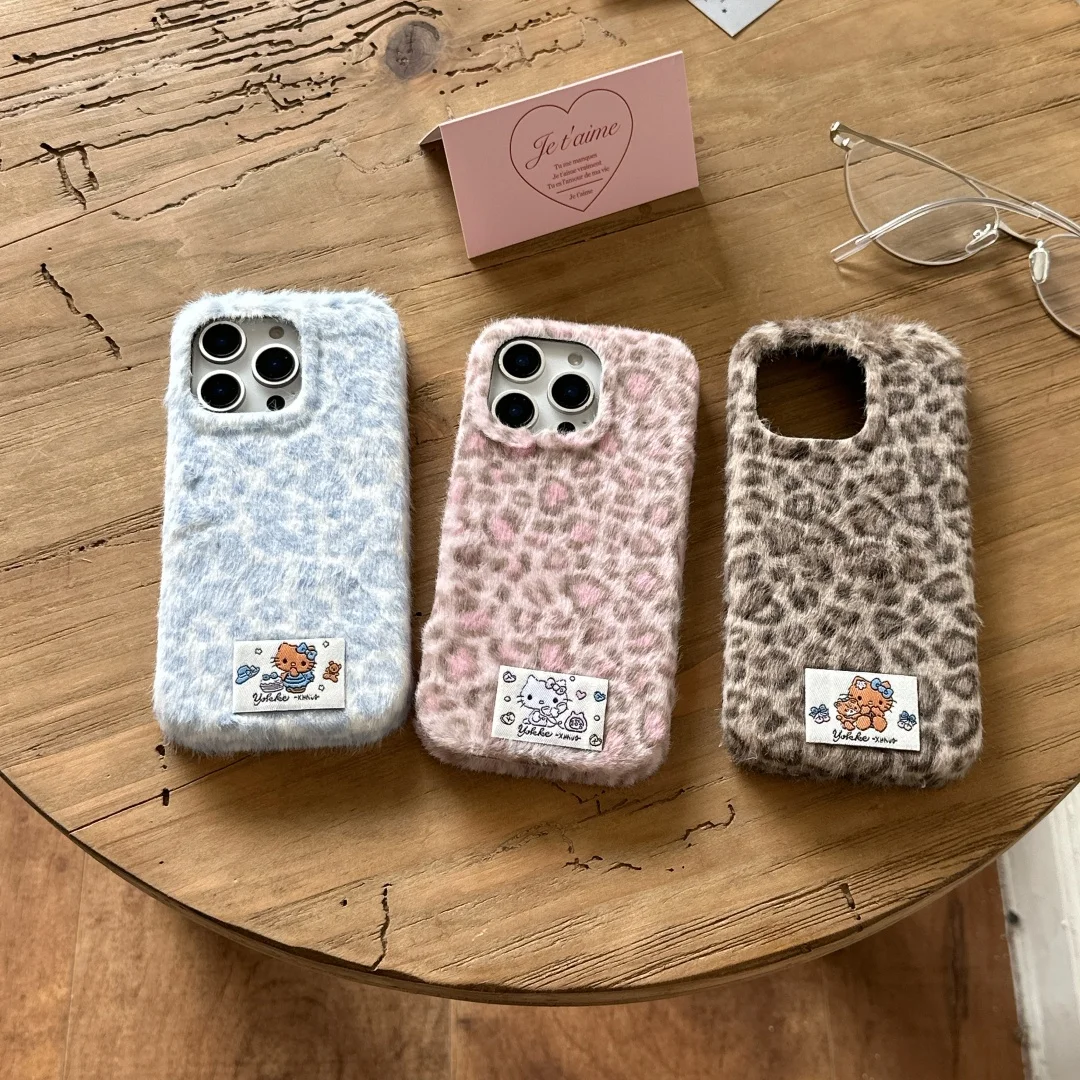الفاخرة أفخم التسمية الحليب ليوبارد طباعة نمط جراب هاتف آيفون 17 16 15 14 13 برو ماكس 16 برو شتاء دافئ الفراء رقيق غطاء #3