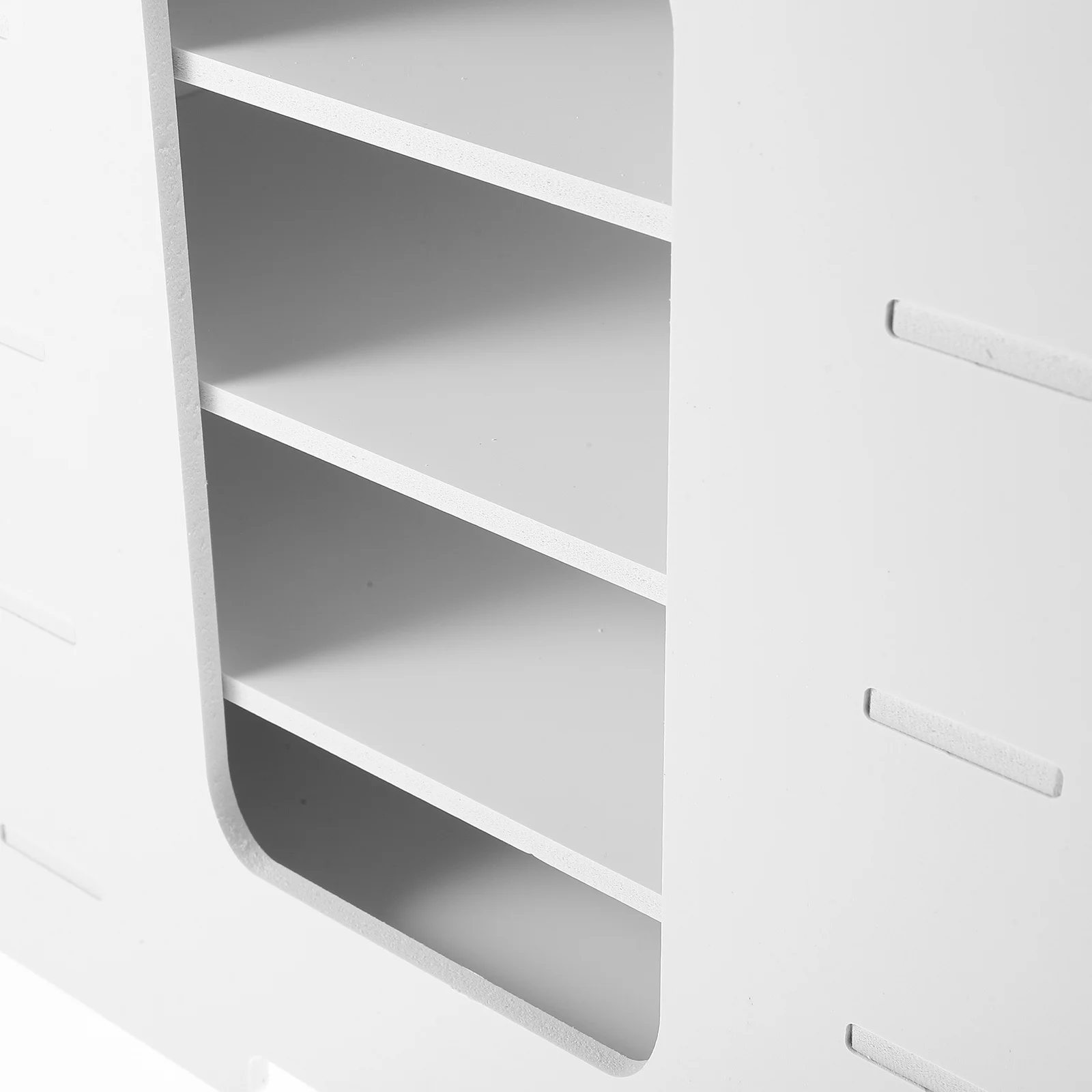 

Multi-Tiered Desk File Organizer Stackable Desktop Document Storage Rack Plastic Wood Composite A4 Paper Holder