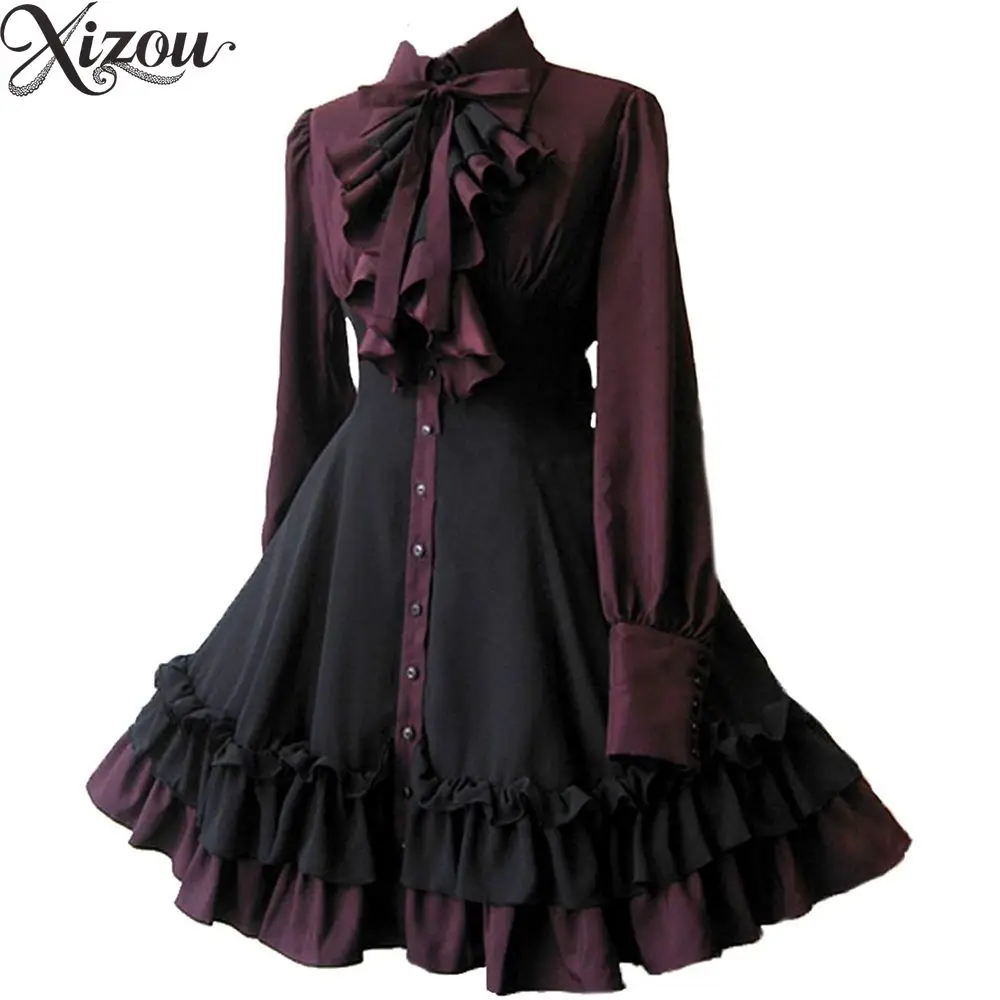 

Y2K Gothic Lolita Dress Vintage Bow Lace-Up Layered Ruffles Court Lolita Style Princess Dresses Formal Cosplay 2025 New