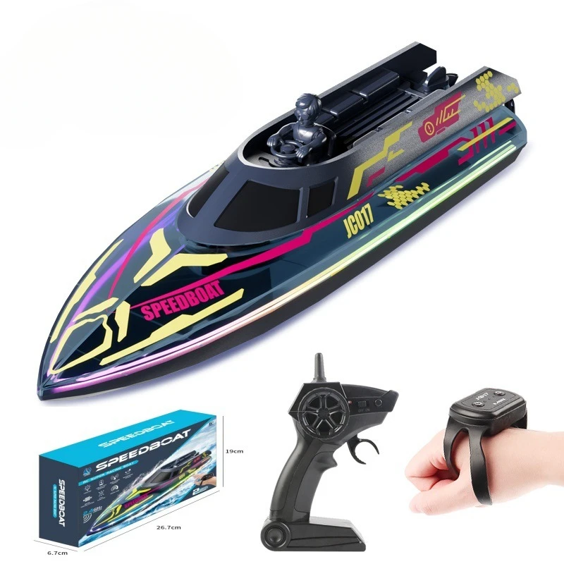 25CM RC Boat with LED LightRemote Control Racing ship 15km/h High Speed gesture control Electric RC speedboat Toys USB Charge