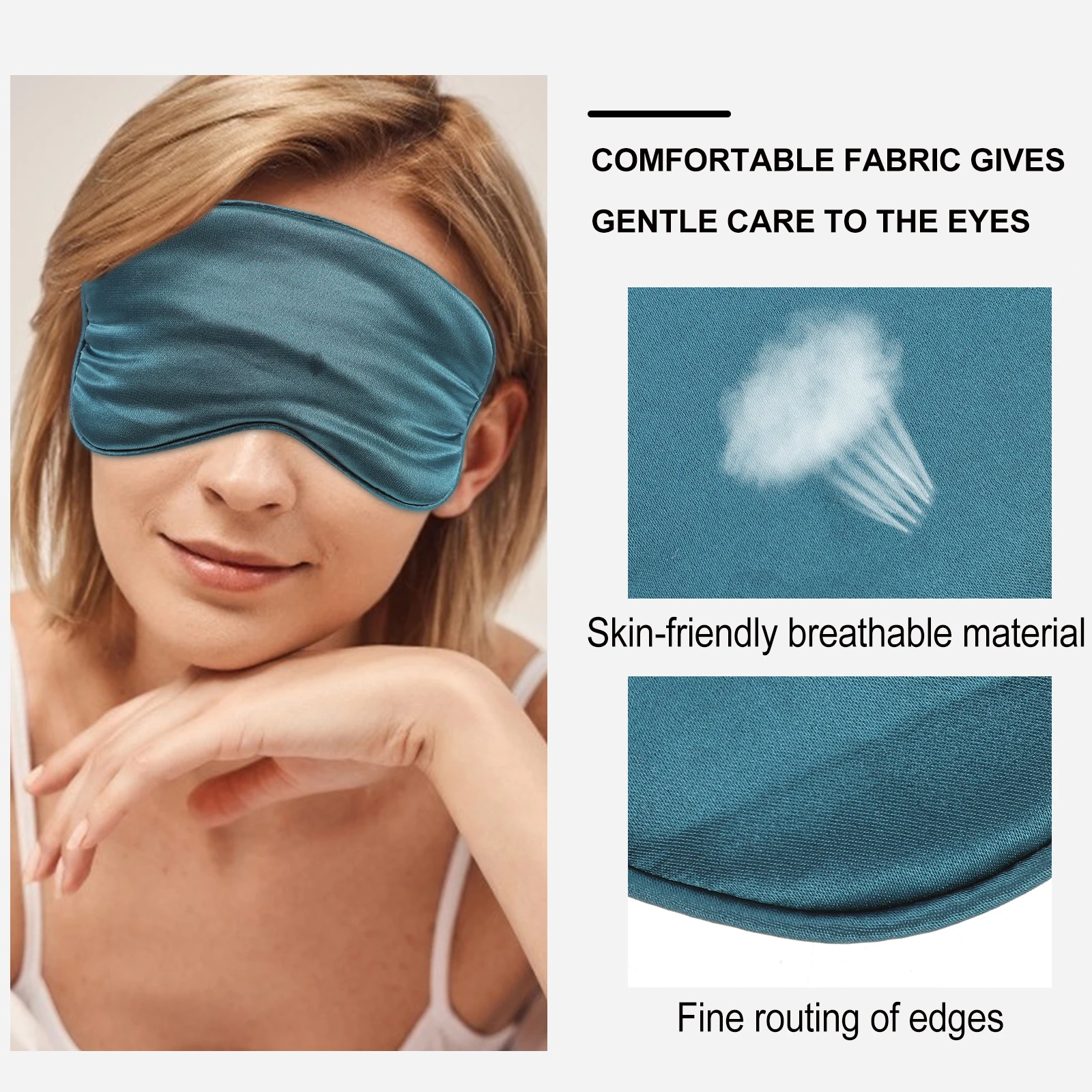 

Japanese Characters Hair Ring Eye Mask Set Sleep Travel Comfortable Eye Cover Women Silk Blocking Light Flexible Design Easy Use