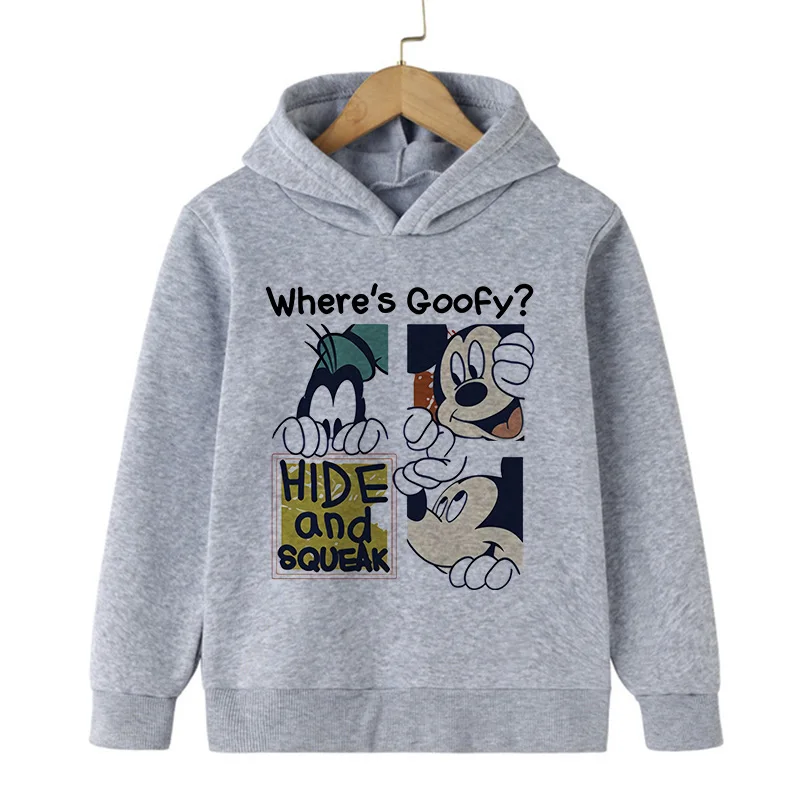 Sweatshirts Cartoon Children Cute Manga Anime Disney Mickey Minnie Mouse Hoodie Clothes Kid Girl Boy Sweatshirt Hoody Baby Top