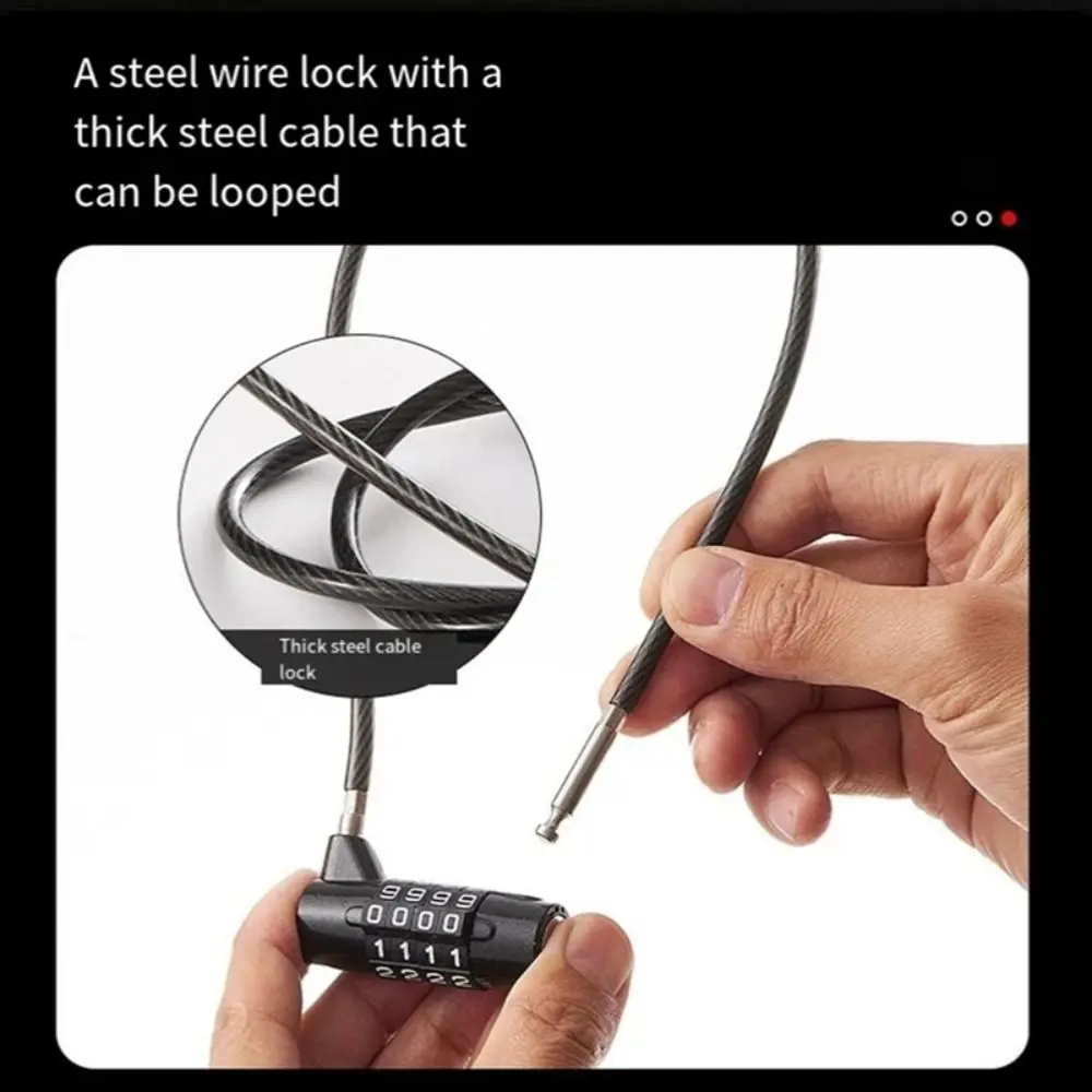 

Zinc alloy 4 Digit Combination Lock Anti-theft Wire Rope Gym Safety Coded Lock Resettable Luggage Password Lock