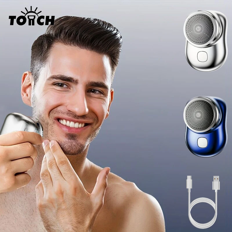 Mini Electric Shaver For Men Waterproof Rechargeable Portable Face Cordless Trimmer Knive Face Beard Razor Wet And Dry Dual-use