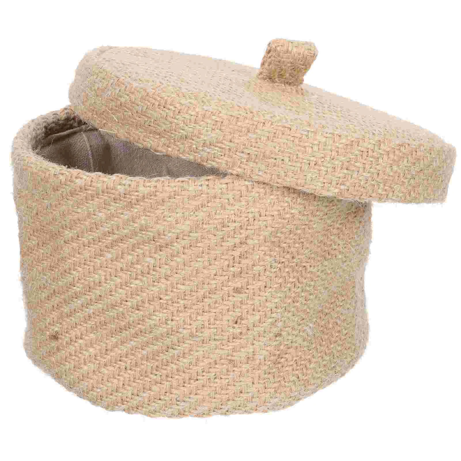 

Storage Basket Woven Office Decor Desktop Sundries Cotton Jute Makeup Organizer for Home