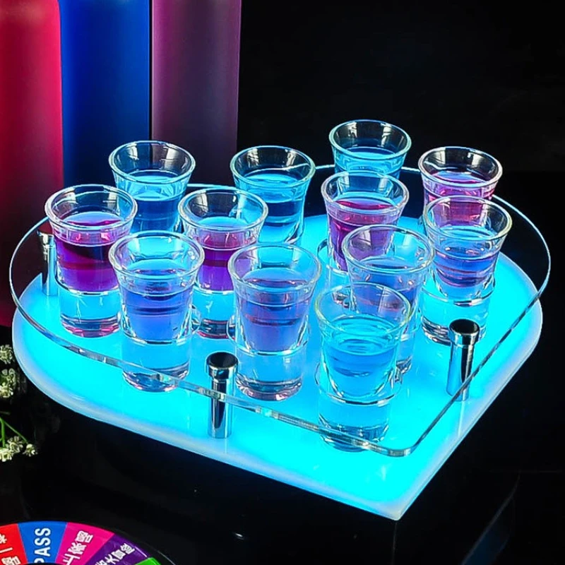 

12-Hole Heart Shape Cocktail Glass Rack Professional Drink Display Stand for Nightclub Party Supplies Festive Bar Wine Stand