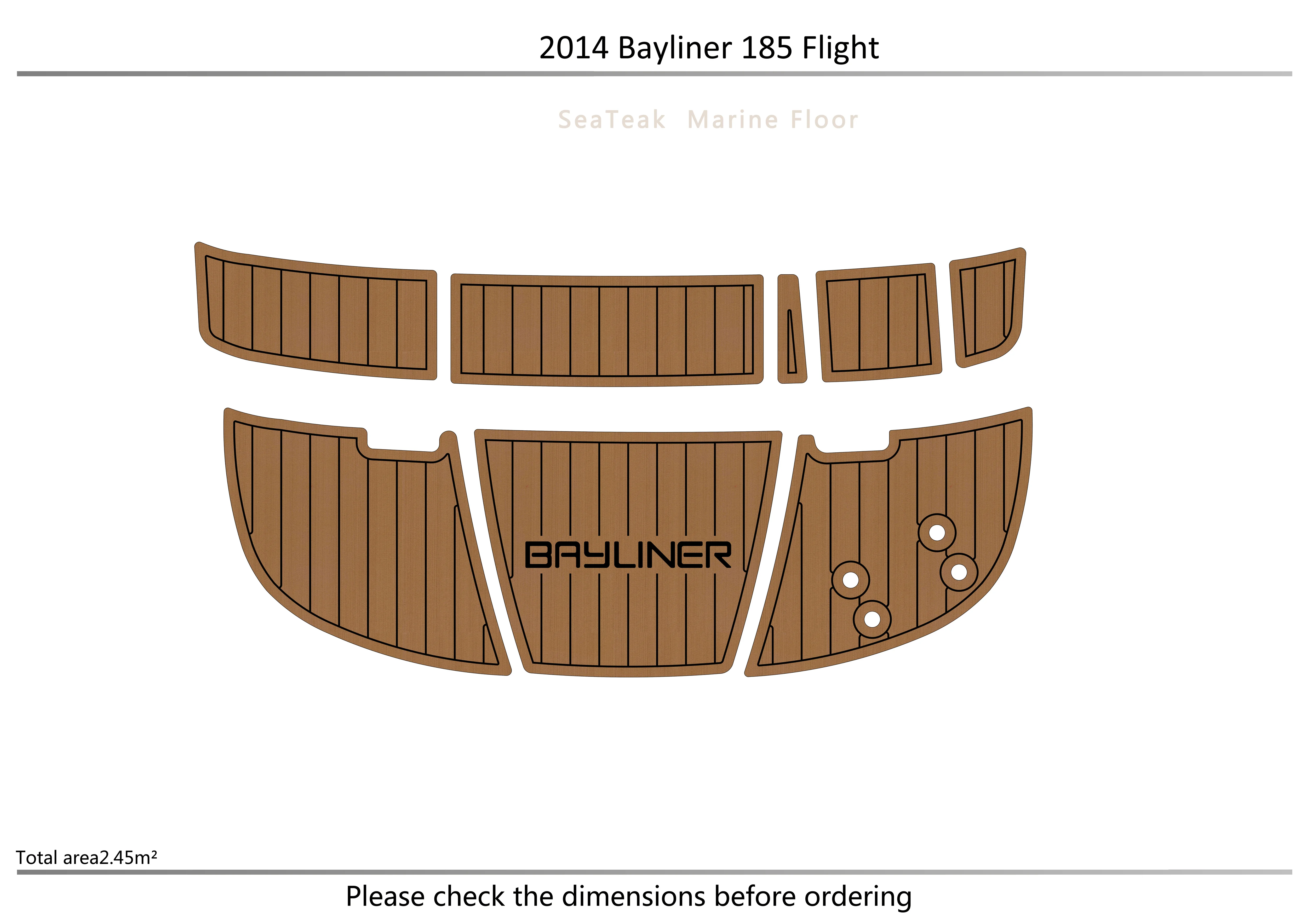 

2014 Bayliner 185 Flight Swimming platform 6mm EVA TEAK FLOOR Non-slip mat