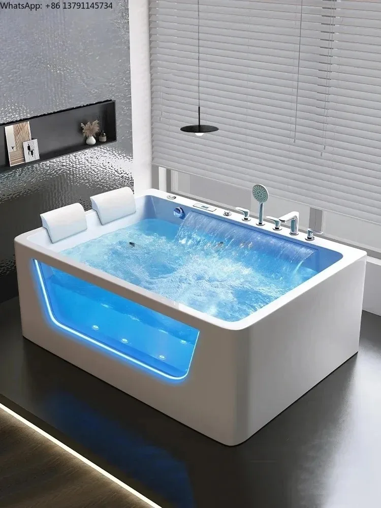 

Double Couple Jacuzzi Household Thermostatic Heating Water Curtain Waterfall Acrylic Adult Bath