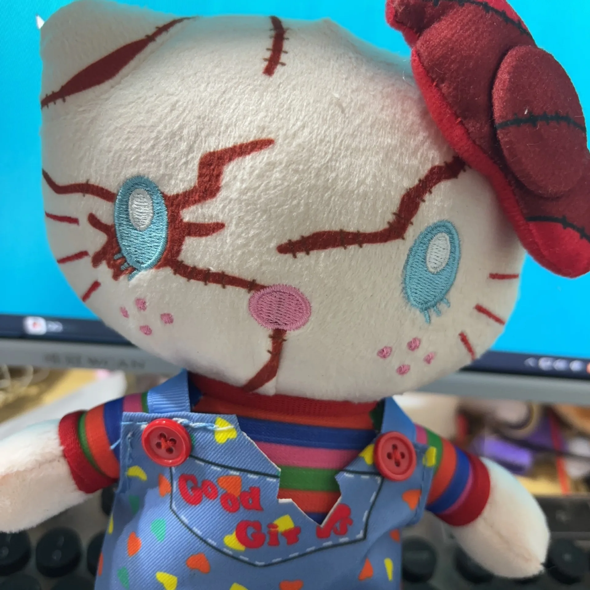 

Anime Hello Kitty Plush Kawaii Action Figure Toys Chuacky Doll Cute Pendant Keys Girl Halloween Christmas Birthday Gifts