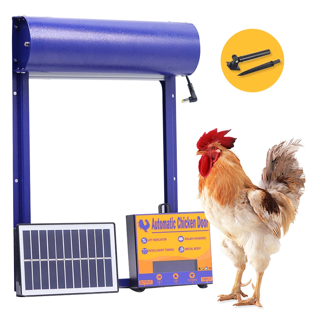 

Automatic Chicken Coop Door Solar Powered or Battery Powered Time Setting Automatic Door for Duck Goose Chicken Coop