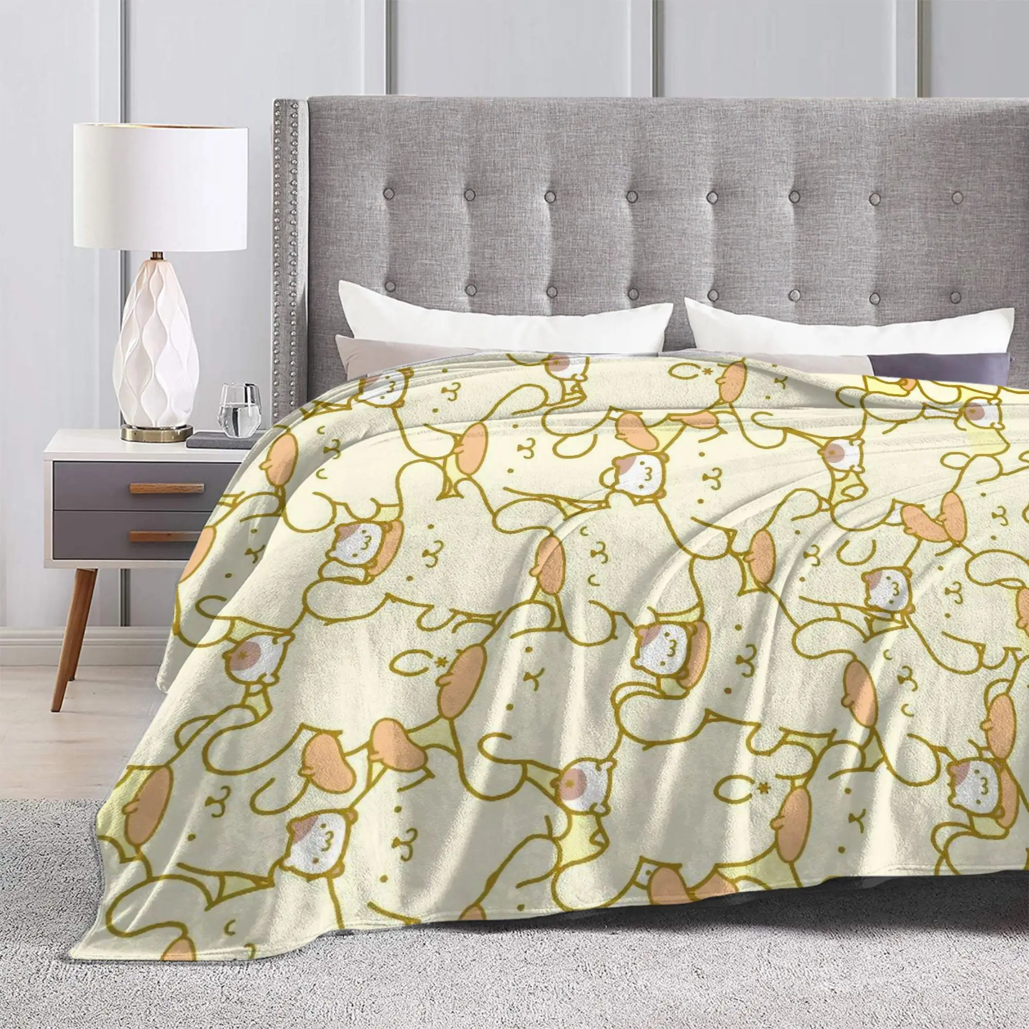 Pompompurins Cartoon Cute Blankets Fleece Autumn/Winter  Breathable Ultra-Soft Throw Blankets for Home Office Plush Thin Quilt