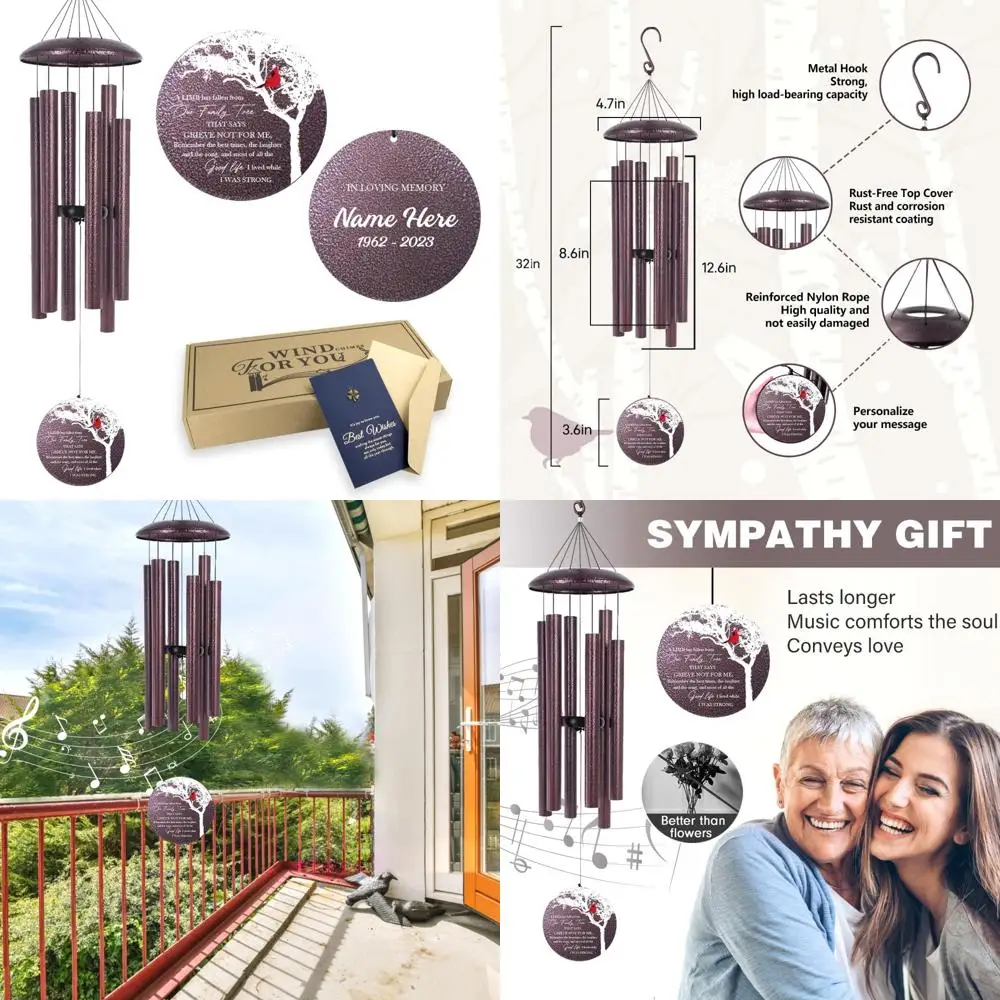 

32-дюймовые куранты с сочувствиями на заказ, глубокий тон для мемориала, подарки bereavement для потери любимых