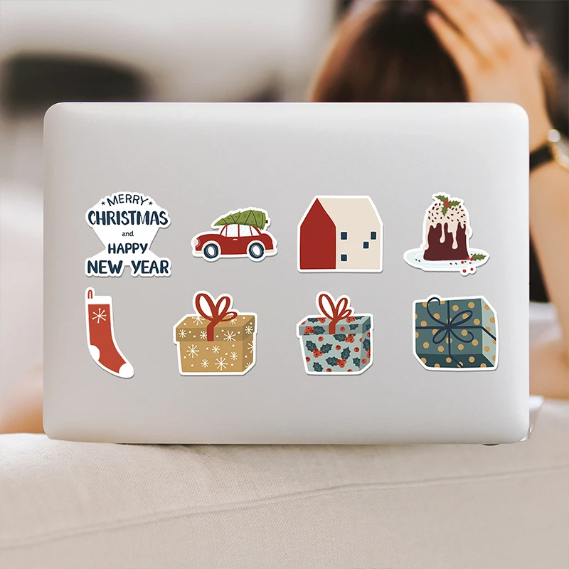 50 قطعة ملصقات عيد الميلاد نمط جديد الأطفال الإبداعية DIY بها بنفسك هدية صندوق كرت هدية خوذة صندوق أدوات مكتب المغلف الديكور الشارات لعبة #6