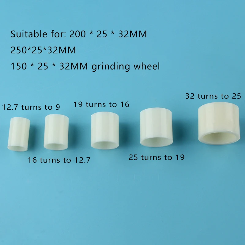 

НОВЫЙ Набор из 5 втулок-адаптеров для шлифовальных кругов (5 размеров): 32-25-22-19-16-12.7 мм, для настольных точилок 250/150 мм, пластиковые переходные кольца