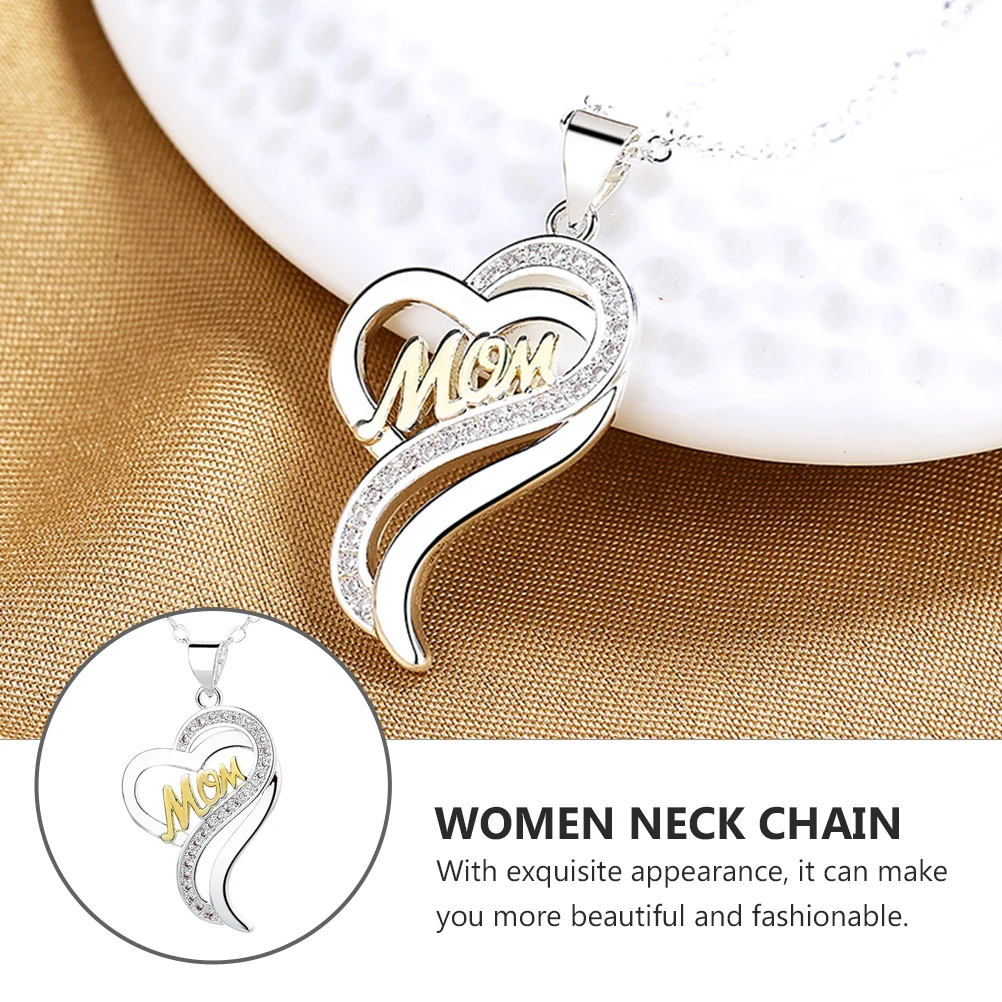 

1pcs Love Letter Necklace For Women Copper Mother Neck Chain Jewelry Gift Bright Vibrant Colors Fashion Choker Mom