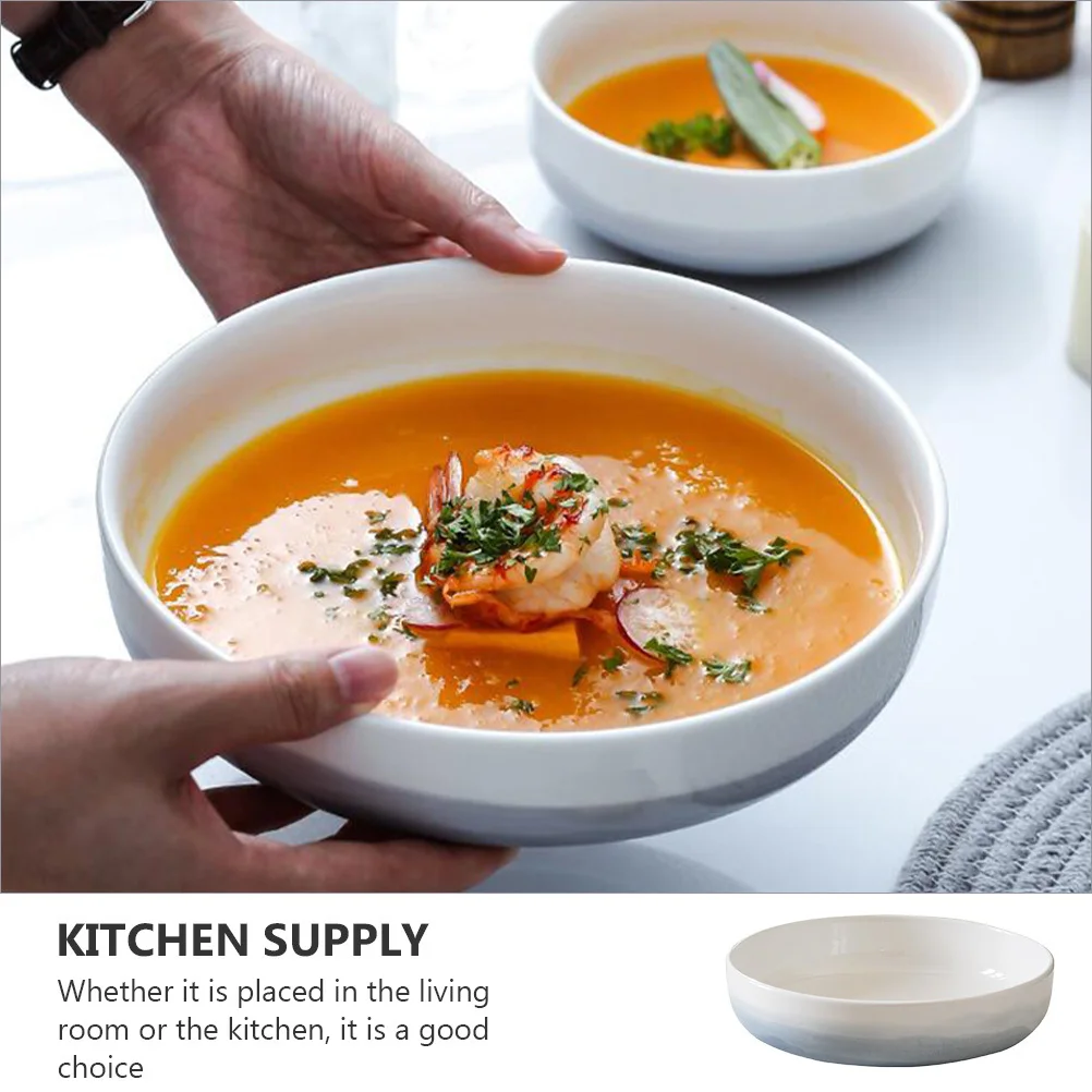 

1Pcs Ceramic Soup Bowl Salad Bowl Rice Plate Assorted Color Kitchen Supply Fruit Plate Vegetable Holder