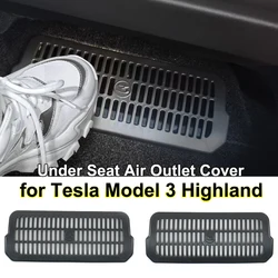 For Tesla New Model 3 Highland 2024 Under Seat Rear Air Vent Protect Cover Anti-blocking Backseat Outlet Grille Protector Parts