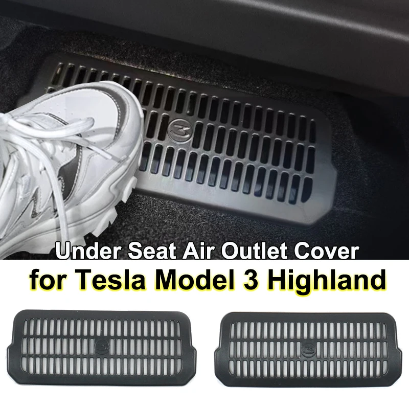 Dla Tesla New Model 3 Highland 2024 Osłona tylnego otworu wentylacyjnego pod siedzeniem Osłona przeciwblokująca Osłona kratki wylotu tylnego siedzenia Części ochronne
