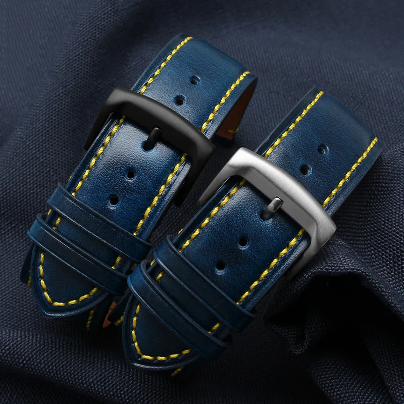 جلد طبيعي حزام ساعة للمواطن الأزرق الملاك At8020 الهواء النسر الثاني/ثلاثة جيل Jy8078 8035 8085 حزام (Watch) ساعة 22 مللي متر 23 متر