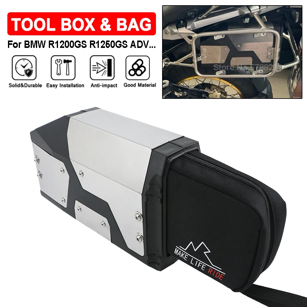 R1250GS Adventure 2023 Toolbox Aluminum Tool Box Inner Bag For BMW GS R1250 R1200 OC/LC ADV 2004-2021 2022 R1200GS F750GS F850GS