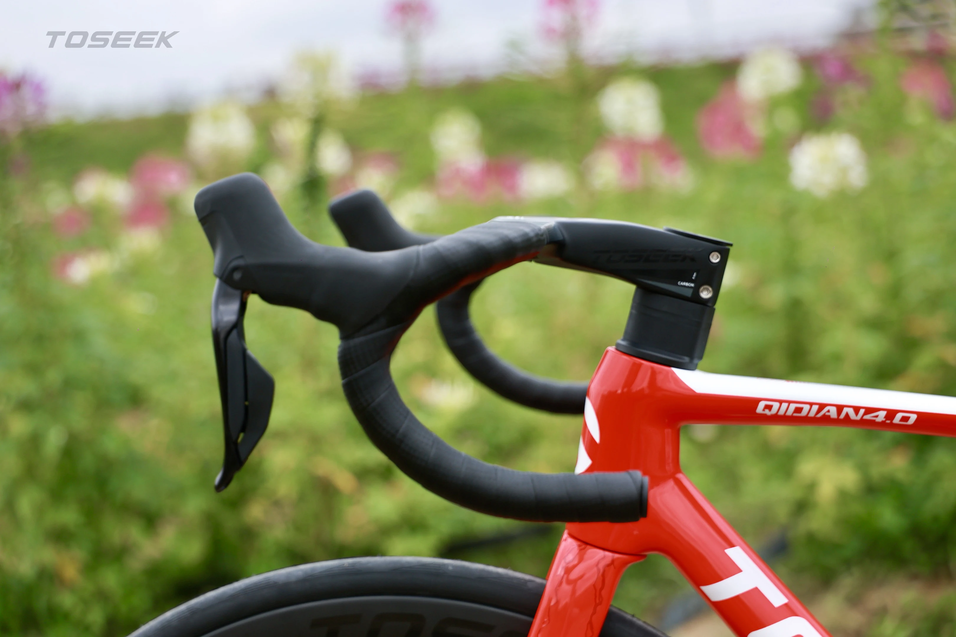 TOSEEK Fahrradlenker Drop Bar T800 Rennrad-Carbonlenker Integrierter Rennradlenker Gebogener Lenker Interne Kabelführung Fahrradteil – Detail 17