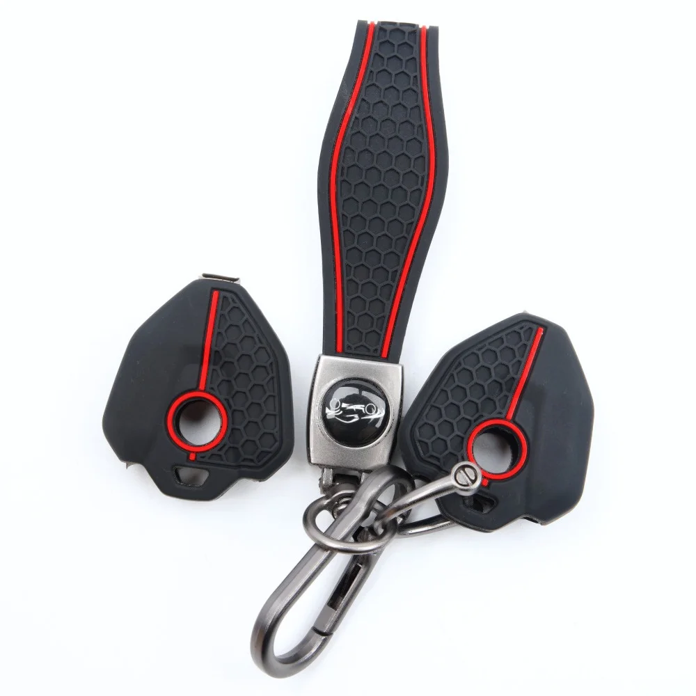 Silicone Car Key Fob Cover For CFMOTO 675SR 675NK 675SS SR R 450SR 450MT 650MT 700MT 800MT with carabiner lanyard