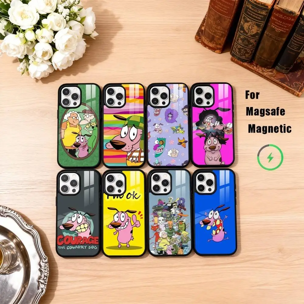 

C-court the C-Cowardly Dog Phone Case For iPhone17,16,15,14,13,12,11 Plus,Pro Max Magnetic For Magsafe Wireless Charging