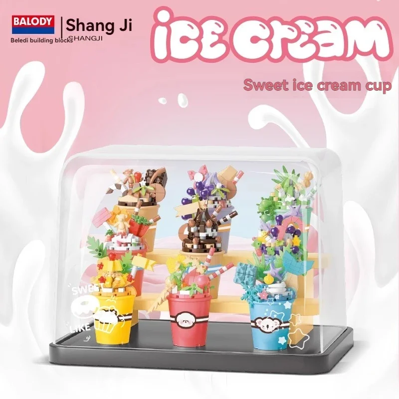 

ToylinX Dessert Ice Cream Cup Micro Particle DIY Building Blocks Set - Puzzle Educational Toy for Boys and Girls, Festival Gift