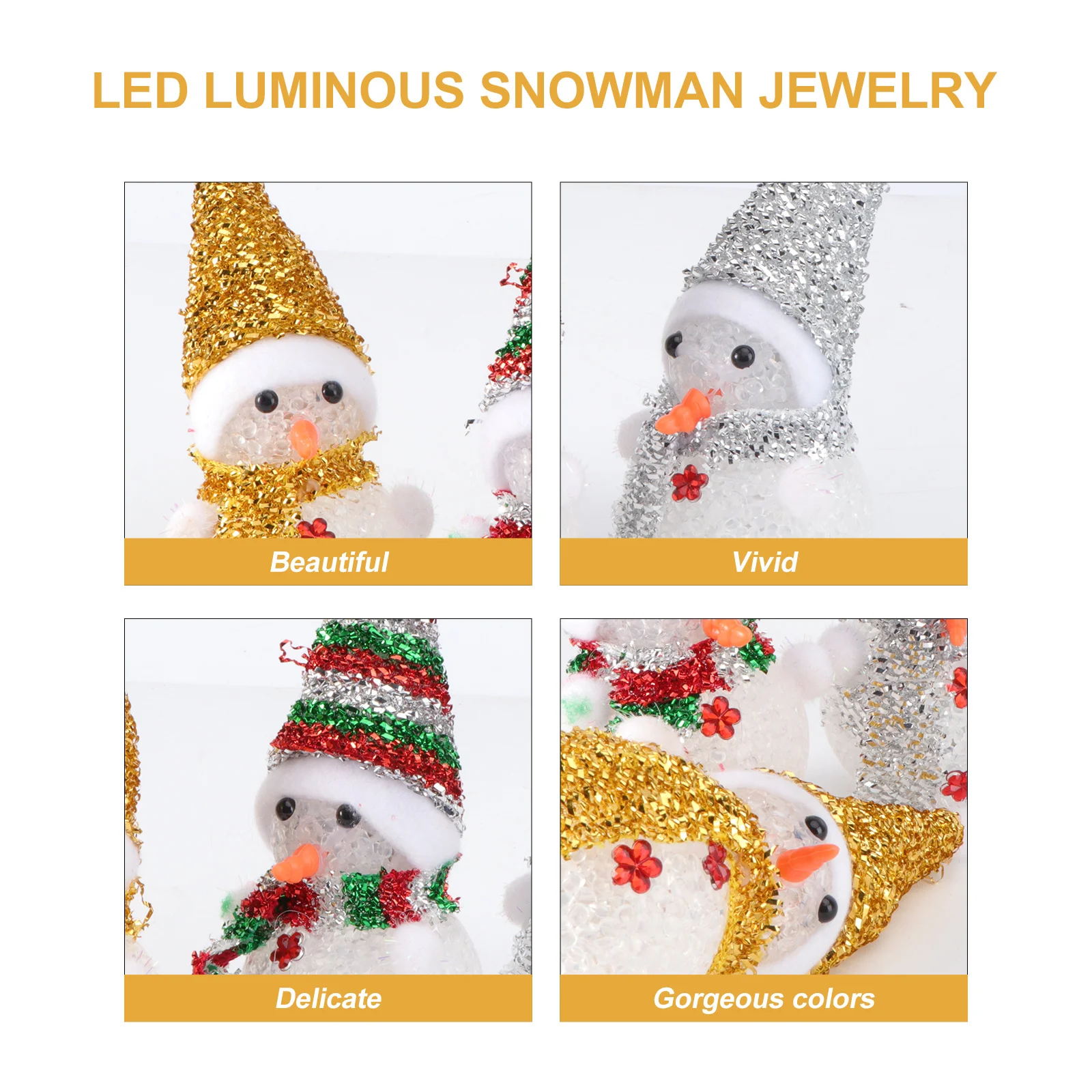 3 pezzi di pupazzo di neve di Natale lampada da notte luci a LED sciarpa colorata cappello incandescente decorazione per feste di Natale luce notturna luci a LED