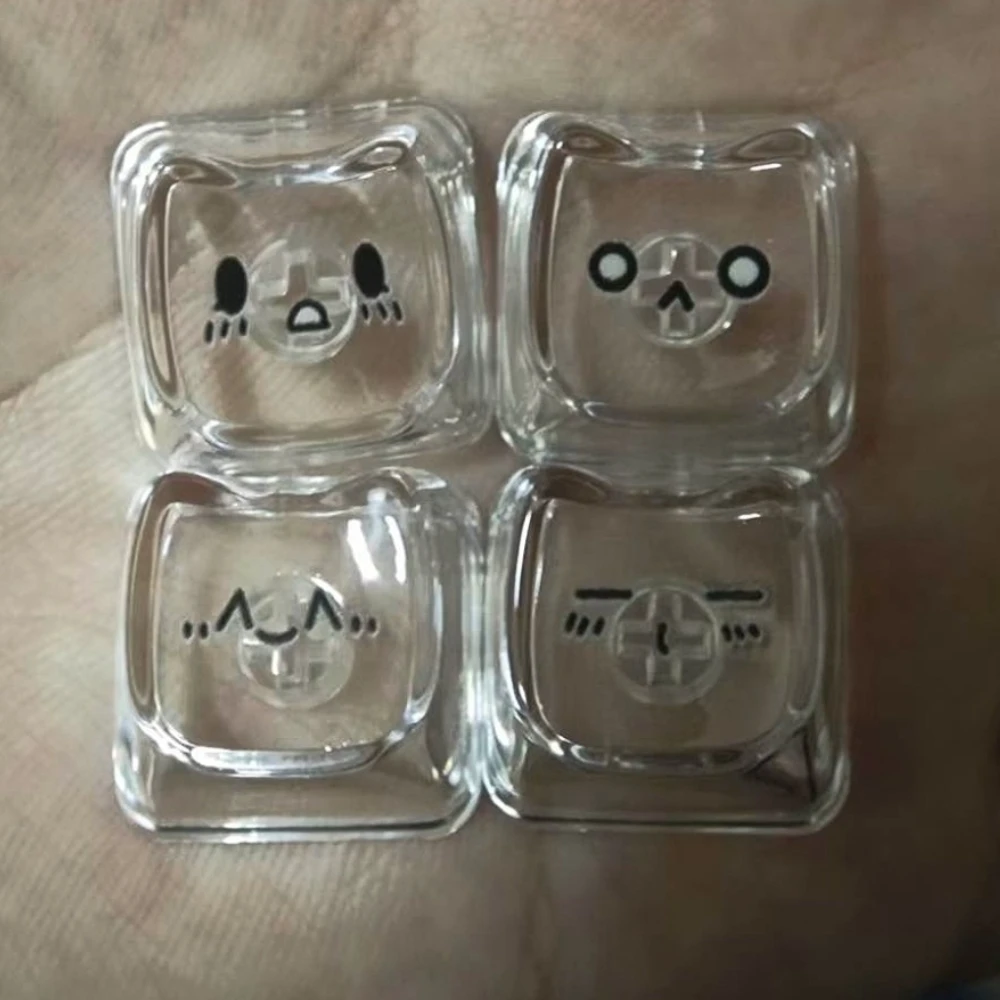MAO Cute CAT Keycpas WASD Keycaps Transparent Cat Shape Pink Blue Keys Caps DIY Mechanical Keyboard Magnetic Cross-axis