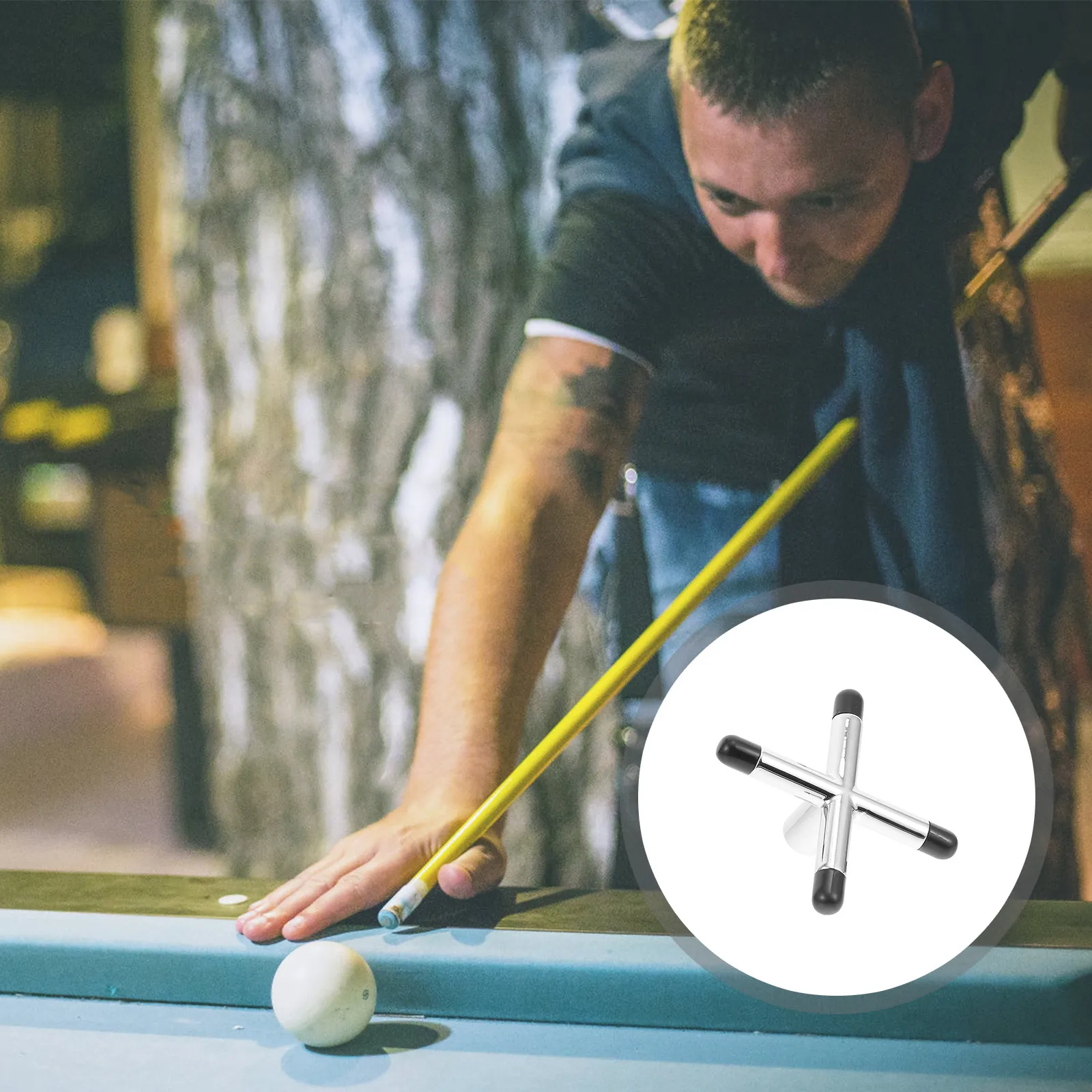 

Pool Bridge Cross Shape Stable Cue Rest for Snooker Billiards Pool Cue Holder Professional Metal Frame Pole Rack Accessory