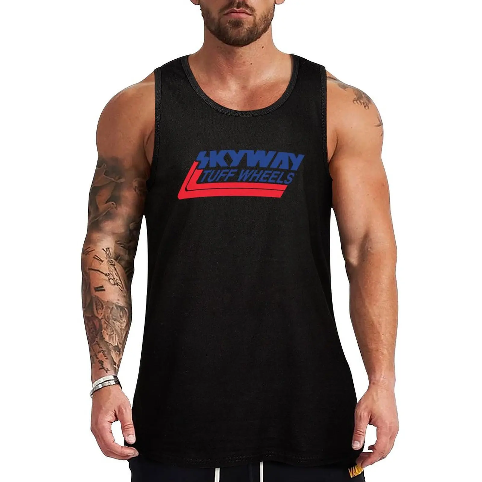 Camiseta sin mangas Skyway Tuff Wheels para hombre, estilo retro BMX, ciclismo, Bandit B, estilo urbano, hip hop, informal, sin mangas