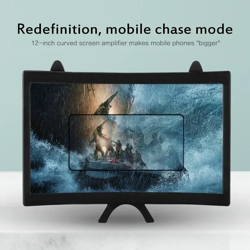 

12 Inch Large Screen 3D HD Amplifier Curved Screen Mobile Phone Screen Magnifier Smartphone Video Amplifier Stand Holder