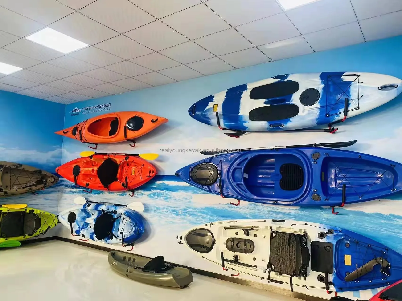 OEM Plastic Fishing Kayak for One Person Pedal Powered Kayak with Propeller Drive System view 6