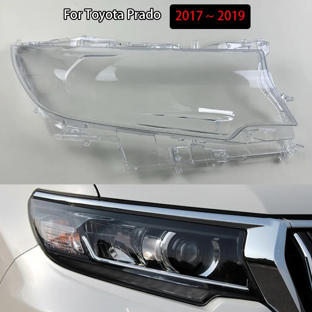 For Toyota Prado 2017 2018 2019 Left Right Transparent Headlight Lens Cover Headlamp Lampshade Lampcover Head Lamp Glass Shell
