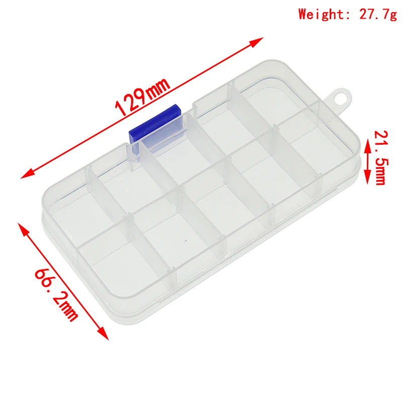 10 Grid canbe remove transparent plastic small box kit storage box jewelry jewelry box electronic components parts finishing box