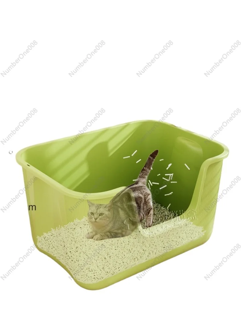 

Litter Box Large Oversized Fully Enclosed Deodorant Dual-Use Toilet with Lid Splash-Proof Extra Large Covered Cat Litter Basin