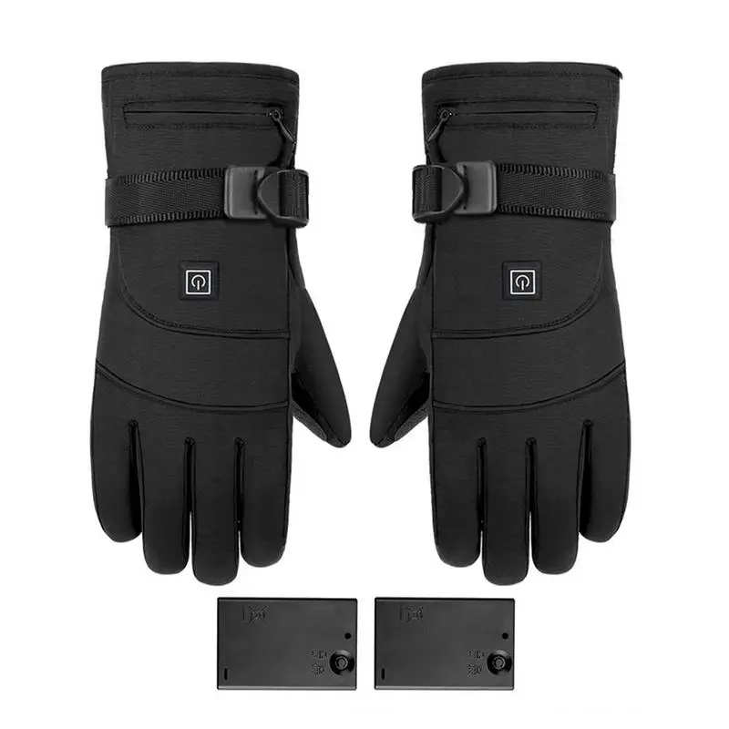 Winter motorcycle Heated Gloves Cycling Heated Gloves Skiing Warm Touch Screen Waterproof Heated Battery Box Powered Gloves